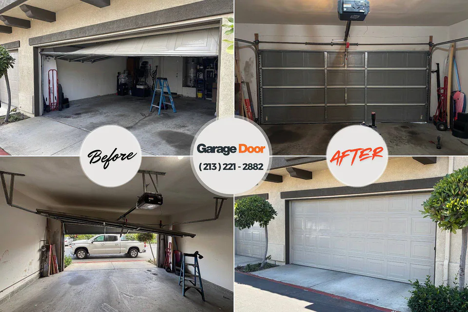 Before and after: garage door repair Madison, AL